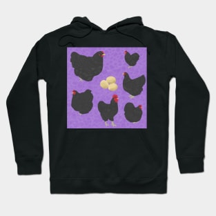 Black Orpington Chicken Purple Hoodie